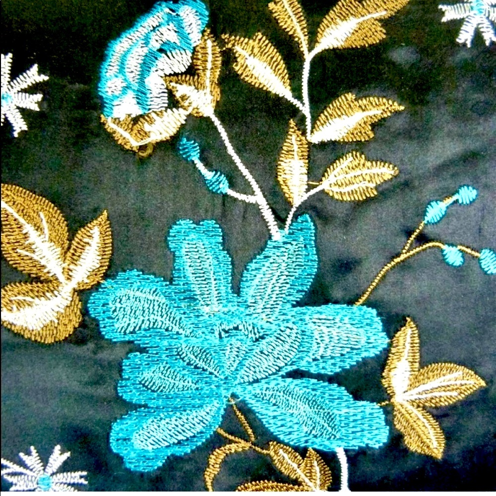 All SILK Vintage Pristine Jacket Embroidered Blazer Coat Smoking - Picture 3 of 12